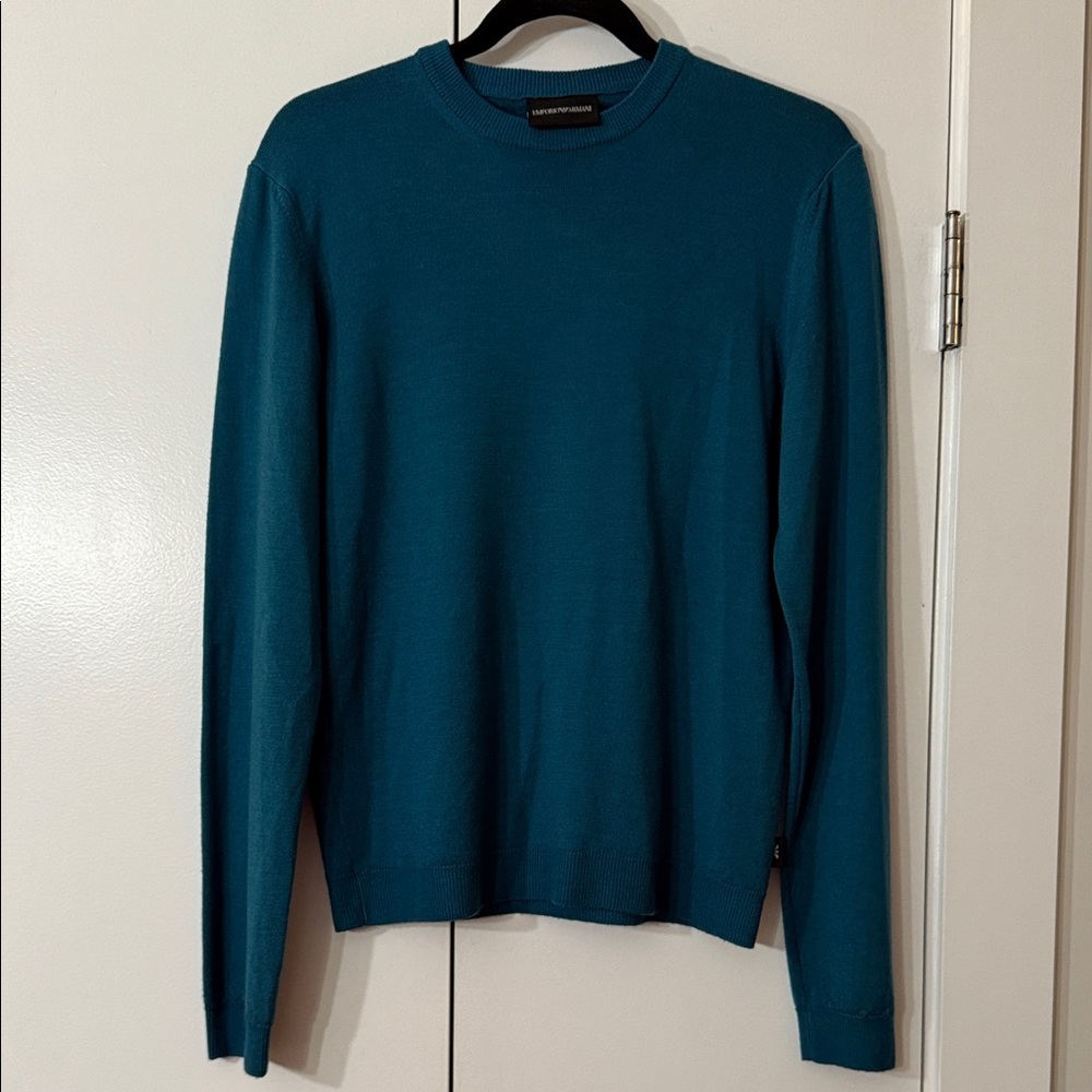 NWOT Emporio Armani Men's Deep Teal Crewneck Sweater